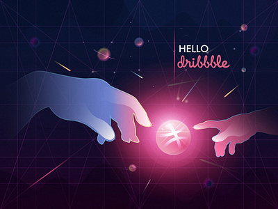Hello dribbble! design illustration vector