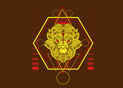 The Yellow Lion artwork design illustration logo tshirt design vector