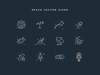 Space Vector Icons app design icon logo ui ux vector web website 品牌 平面 插图 类型