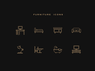 Furniture Icons app design icon logo type ui ux 品牌 平面 插图 设计
