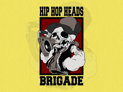Hip Hop Heads Brigade digital art handmade art hip hop logo logodesign old school rap
