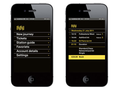 National Network Identity - iPhone application app application branding graphic design identity iphone rail railway smartphone ticket ticketing transport