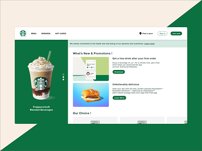 Website UI Design Exploration 'Starbucks'