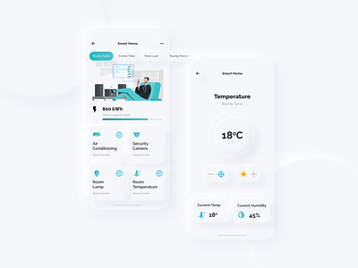 Soft UI Design Smart Home Application