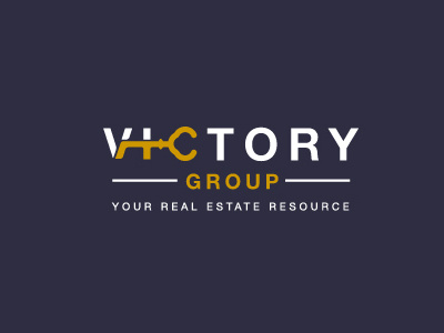 Victory Group creative custom font estate finance home house real resource typography victory
