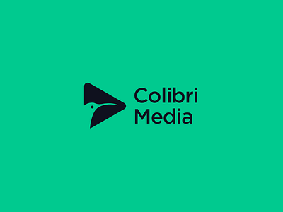 Colibri Media Logo Design animal app bird brand branding business colibri designs flat hummingbirds icon logo logo design logomark media media player modern play playful simple