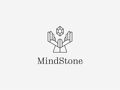 Mind Stone Monoline Logo Design brand business diamond hand handouts icon iconic identity logo logo design logo design branding logo symbol logomark minimal modern monoline logo outline logo stone logo stonehenge stones