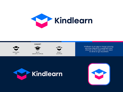 Kindlearn Logo Design app brand branding company design friendly icon identity learn logo logomark logotype mark modern playful simple startup symbol tutoring visual identity