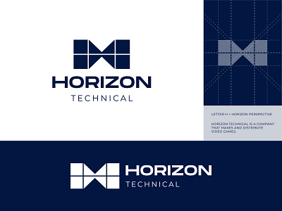 Horizon Technical abstract bold brand branding brandmark business company design games identity logo logomark logotype mark modern simple symbol technical technology visual