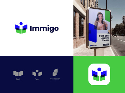 Immigo - Logo Design Concept v1 brand branding course design education elearning engaging fun graphic design learning logo logomark modern platform simple startup study teaching tech tutor