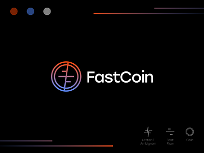 FastCoin Logo Design bitcoin blockchain brand branding brandmark coin crypto cryptocurrency currency design icon identity logo logomark mark modern simple symbol token wallet