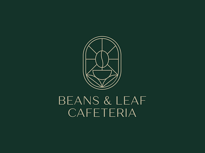 Beans & Leaf Cafeteria - Logo Design Concept bean beans brand branding cafe cafeteria clean coffee design fresh graphic design identity leaf logo logomark modern nature shop stained glass tea