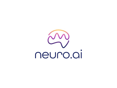 neuro.ai logo design artificial brain brainstorm brand branding design icon identity intelligence logo logomark mind modern neurology simple think wave