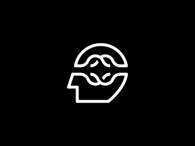 Brain Head Logomark artificial assistant brain brainstorm brand designer branding face head human intelligence logo design logo designer logomark mind modern neurology simple think thinker thought