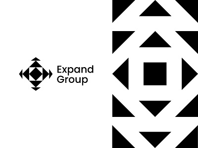 Expand Group - Logo Design Concept bold brand branding brandmark clean design geometric identity logo logo designer logomark logotype mark modern pattern simple square shape strong symbol vector