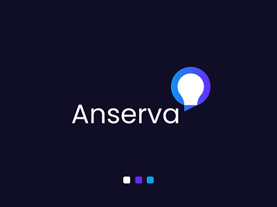 Anserva Logo Design app brand identity chat bubble design digital branding gradient internet it company light bulb logo logomark mark mobile modern saas simple software startup symbol talk conversation