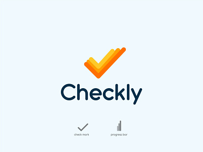 Checkly Logo Design bar brand identity branding check color daily design graph increase logo logomark management mark mobile app modern monochormatic planning productivity simple tool