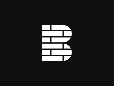B + Brick block brand branding brick building clean company construction design identity letter b lettermark logo logomark mark minimal modern monogram simple wall