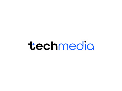 techmedia logotype brand identity branding business geometric hr solutions human resources it management logo design logotype modern outsourcing simple tech company typeface wordmark
