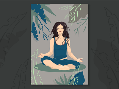 Vector illustration for a yoga studio branding design girl graphic design illustration lotus pose om sport vector yoga