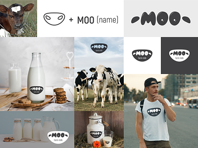 Brand Identity for the “Moo” brand branding corporate style design eco fresh graphic design identity logo logo for milk modern trendy vector white