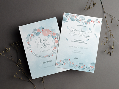 Wedding invitation boho design flowers graphic design illustration stylish tender trendy vector watercolor wedding invitation wreath