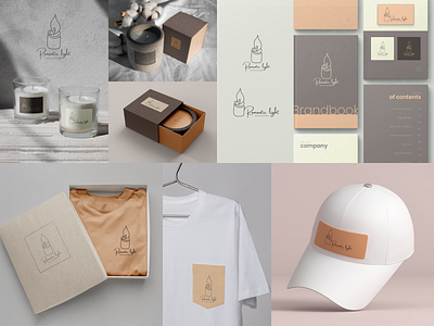 Identity for a candle maker branding candle corporate style cozy design eco graphic design identity illustration logo natural packaging peach romantic stylish trendy vector