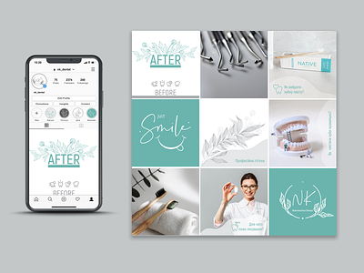 Instagram visual design advertising branding care cute dental dentistry design graphic design illustration instagram modern stylish target teeth trendy vector visual