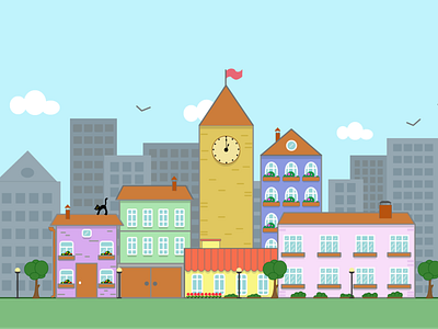 City design flat illustration vector web website