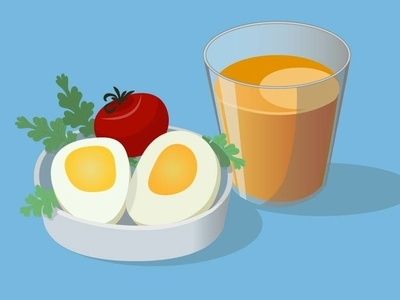 Healthy breakfast design flat illustration logo minimal vector web website