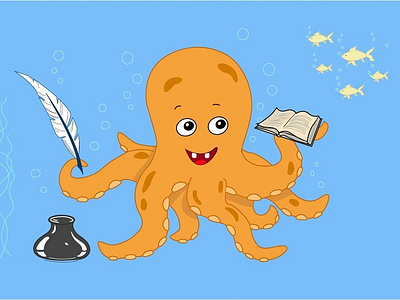 Octopus design flat illustration vector web website