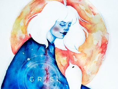 Gris - Poster design art fan art game girl gris illustration poster design proposal video game watercolor