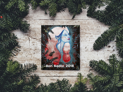 Christmas Card - Bon Nadal 2018 2018 art bon nadal card art christmas christmas card design drawing illustation illustration illustration card painting postal