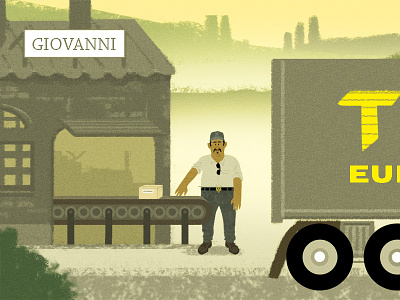 Factory animation eu illustration italy texture trailer truck truck driver