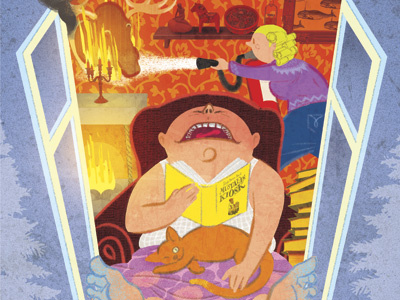 Bibliotekuka book cold fire humor illustration interior reading