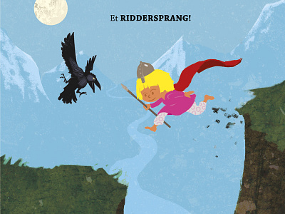 Elise jumps adventure children childrens book crow illustration jump night picture book viking