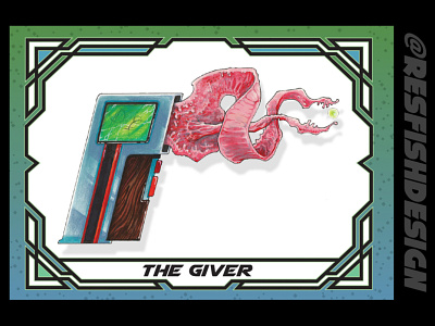 Far Out Dudes 2 : Raygun Miniseries, The Giver design illustration painting raygun sci fi trading card