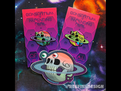 Peril Planet Pins & Sticker adobe illustrator alien far out dudes pin space sticker