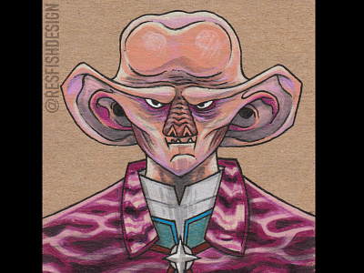 Six Fan Arts : Quark caricature colored pencil drawing fan art ferengi portrait star trek