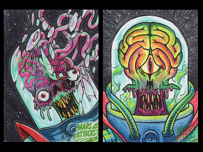 Mars Attacks Sketch Cards