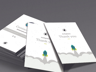 Referral Cards cards clean design flat print referral rocket simple space thank thanks you
