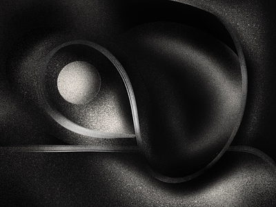 Folds abstract art black black and white minimalist procreate white