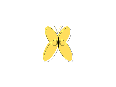 Butterfly Icon brand identity branding design butterfly butterfly illustration figma figma design icon iconography icons one line outline outline icon outline icons outlined personal brand portfolio yellow yellow icon