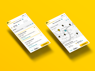 Car repair and servicing app for the AA (Uber colab) - UI/UX