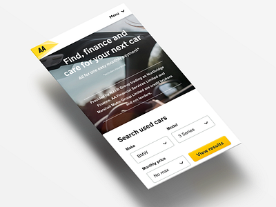 PCP Plus. Car financing reimagined for the AA UI/UX