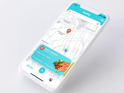 Restaurant App aftereffect animation cafe filter food location map menu mobile ui