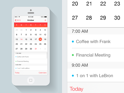 Calendar App app apple calendar ios iphone minimal mobile ui ux