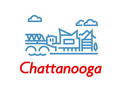 Chattanooga chattanooga city glyphs illustration minimal