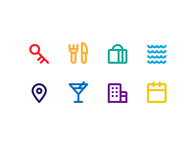 Travel Icons glyphs icons illustration minimal travel ui