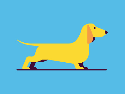 Wiener dachshund dog illustration minimal wiener